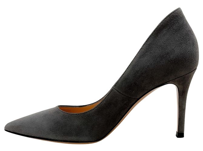 Décolleté Ellipsis 85 in camoscio grigio Gianvito Rossi - vista 3