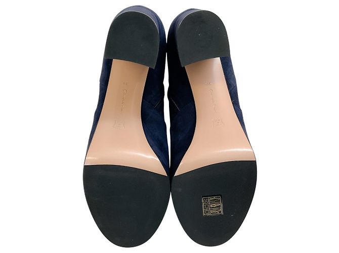 Stivaletti platform Portree in camoscio denim blu Gianvito Rossi Blu navy - vista 8