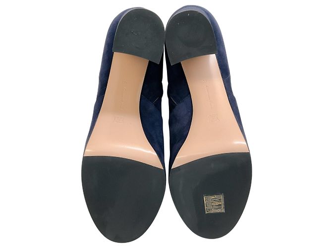 Stivaletti platform Portree in camoscio denim blu Gianvito Rossi Blu navy - vista 9