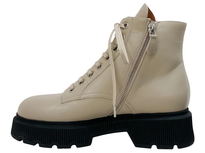 Botas de combate Kurt en cuero Grege Laurence Dacade Beige - vista 3