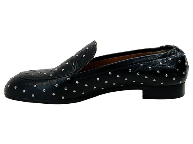 Mocassini Angela Laurence Dacade in pelle nera con borchie argentate Nero - vista 3