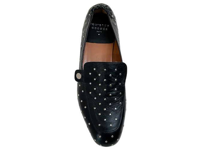 Mocassini Angela Laurence Dacade in pelle nera con borchie argentate Nero - vista 4