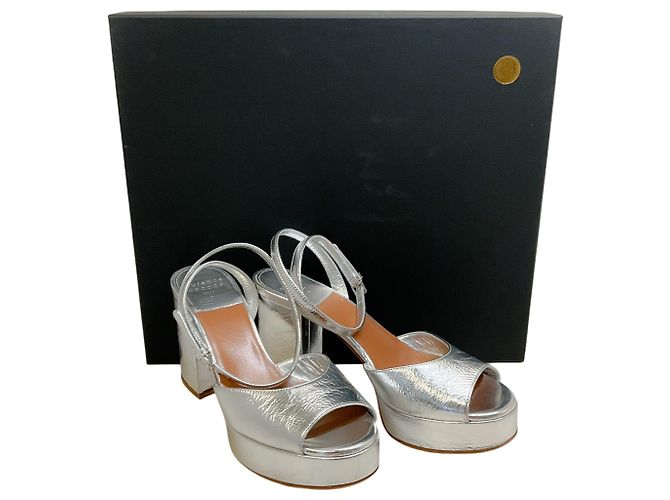 Sandali platform Jenna in pelle laminata argento Laurence Dacade - vista 5