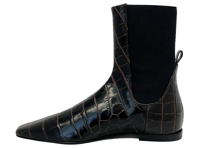 Totême Botines Toteme marrón oscuro con relieve de cocodrilo Castaño - vista 3