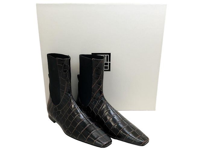 Totême Botines Toteme marrón oscuro con relieve de cocodrilo Castaño - vista 6