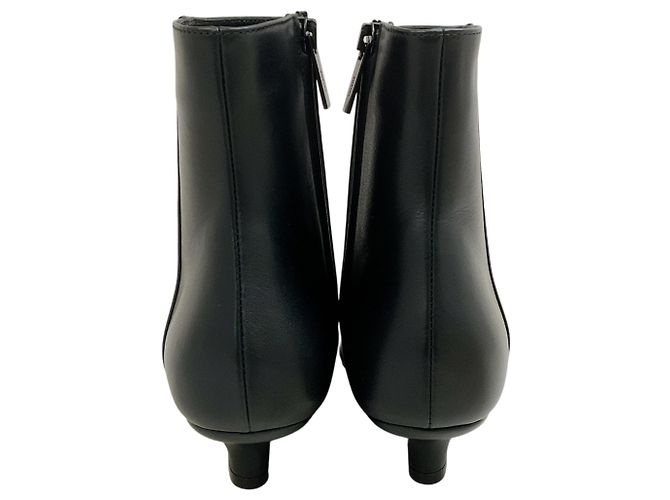 Totême Toteme Mini Wedge Booties aus schwarzem Leder - Ansicht 5
