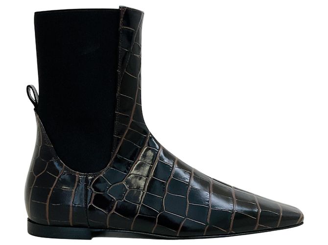 Totême Botines Toteme marrón oscuro con relieve de cocodrilo Castaño - vista 2
