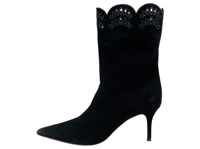 Designers Remix Arteana Stiefeletten aus schwarzem Wildleder mit Ösen - Ansicht 3