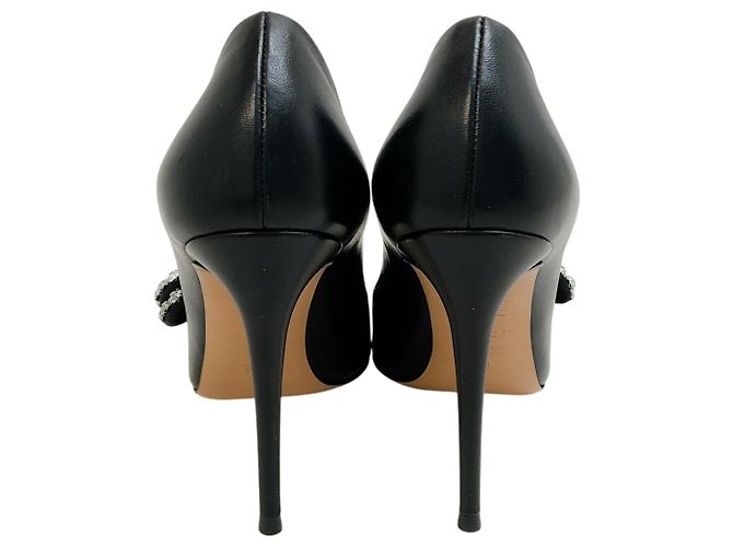 Décolleté Casadei Judith Julia in pelle nera con fiocco di strass Nero - vista 5