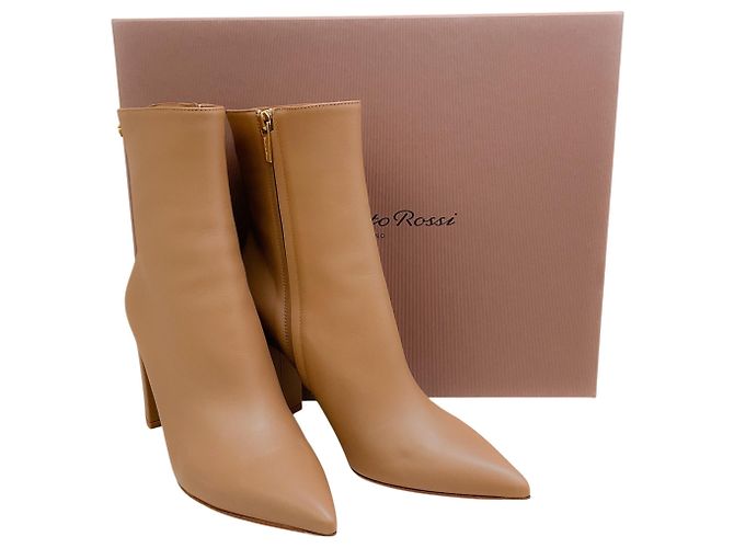 Botines Lyell de piel Glove Desert Gianvito Rossi Castaño - vista 6