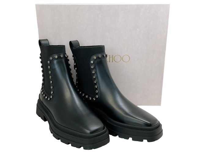Botas Veronique 45 de piel Black Diamond Jimmy Choo Negro - vista 6
