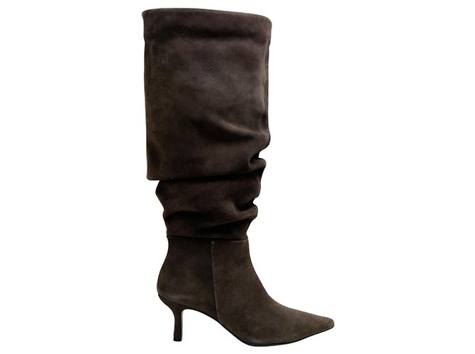 Jonathan Simkhai Botas slouchy Jordi de ante marrón Simkhai Castaño - vista 2
