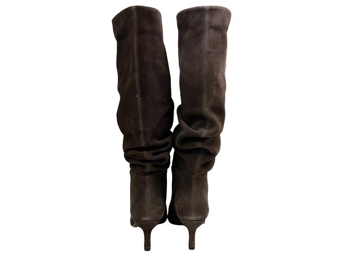 Jonathan Simkhai Botas slouchy Jordi de ante marrón Simkhai Castaño - vista 5