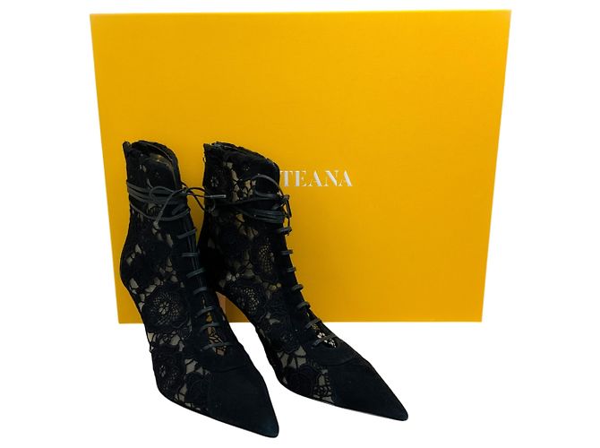 Designers Remix Stivaletti con lacci Arteana Black Suede / Lace Nero - vista 6