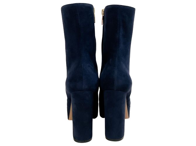 Stivaletti platform Portree in camoscio denim blu Gianvito Rossi Blu navy - vista 5
