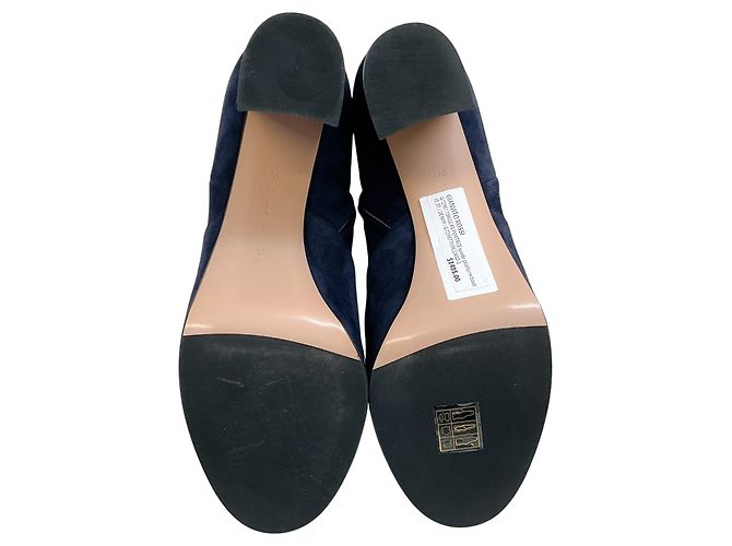 Stivaletti platform Portree in camoscio denim blu Gianvito Rossi Blu navy - vista 7