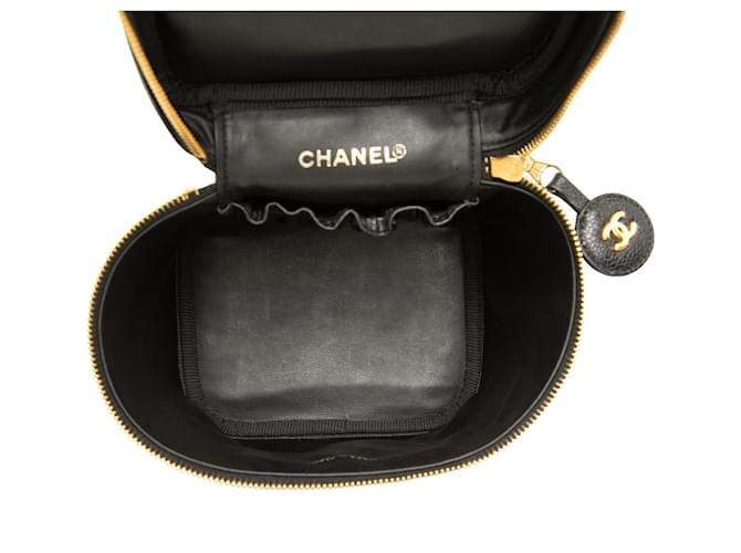 Borsa Vanity Chanel CC Caviar Nera Nero - vista 4