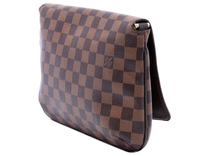 Borsa a tracolla Louis Vuitton Damier Ebene Musette Tango marrone con tracolla lunga - vista 2