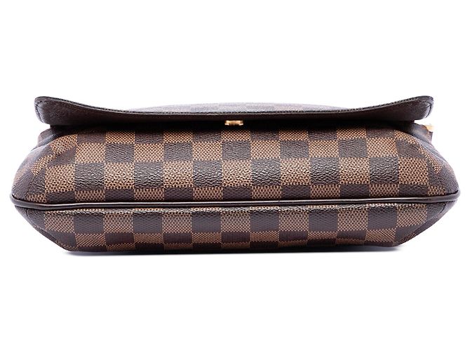 Borsa a tracolla Louis Vuitton Damier Ebene Musette Tango marrone con tracolla lunga - vista 3