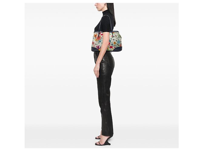 Tote Gucci Flora Medium in tela bianca Bianco - vista 7