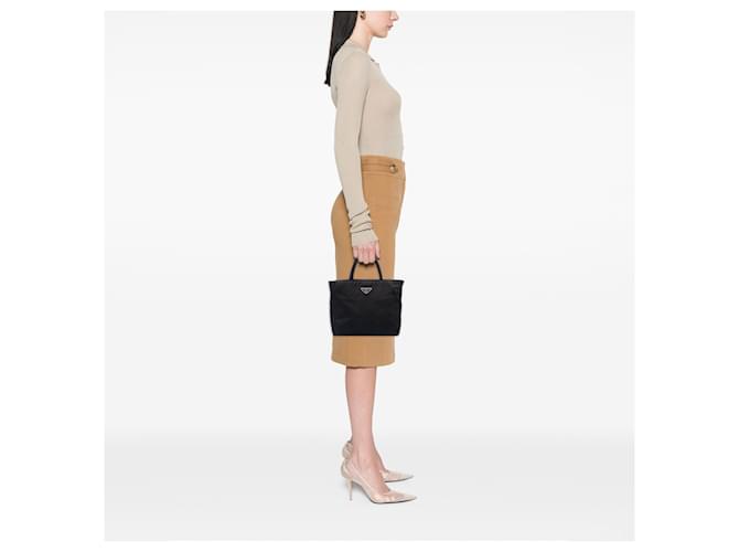 Borsa a mano Prada Tessuto nera Nero - vista 6
