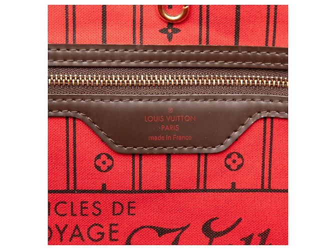 Borsa Tote Louis Vuitton Damier Ebene Neverfull GM Marrone - vista 5