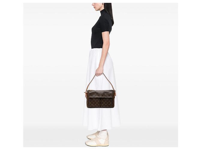 Borsa a tracolla Louis Vuitton Monogram Viva Cite GM Marrone - vista 7