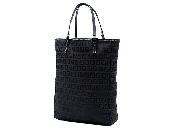 Borsa Tote Fendi Zucchino Canvas Nera Nero - vista 2