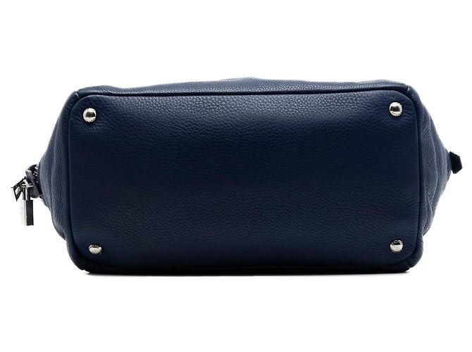 Borsa Prada Vitello Daino con Doppio Manico Blu - vista 3