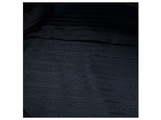 Borsa Prada Vitello Daino con Doppio Manico Blu - vista 4