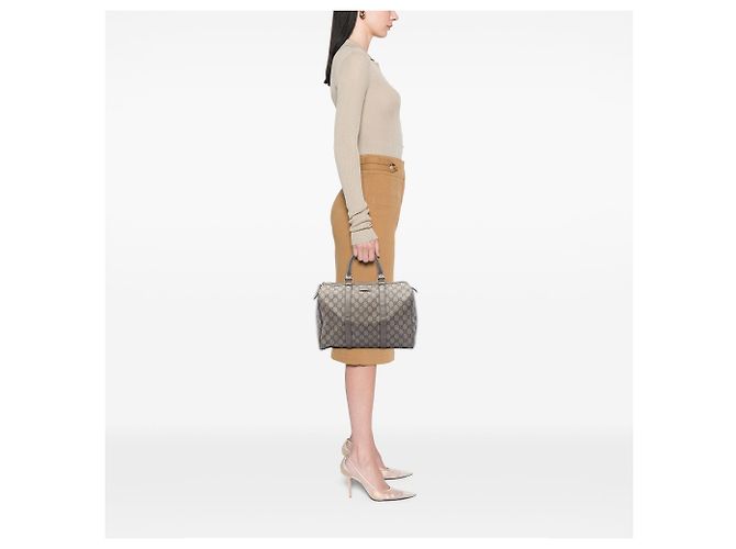 Borsa Boston Gucci Joy Medium GG Supreme Beige - vista 5