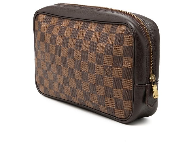 Borsa a pochette Louis Vuitton Damier Ebene Trousse Toilette 25 Marrone - vista 2