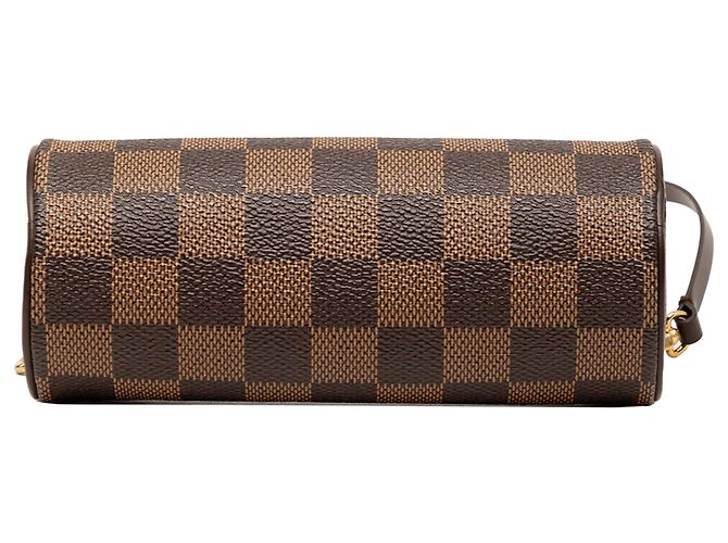 Borsa a mano Louis Vuitton Damier Ebene Papillon Pochette Marrone - vista 3
