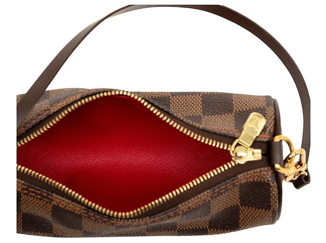 Borsa a mano Louis Vuitton Damier Ebene Papillon Pochette Marrone - vista 4