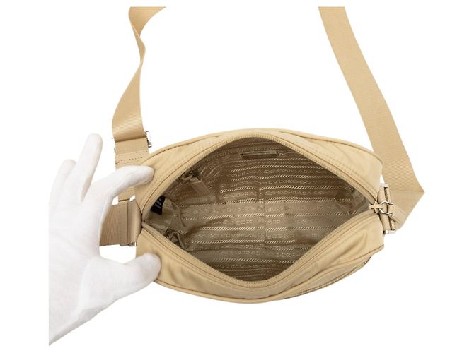 Saffiano Prada Tessuto Camera Bag Beige - Ansicht 4