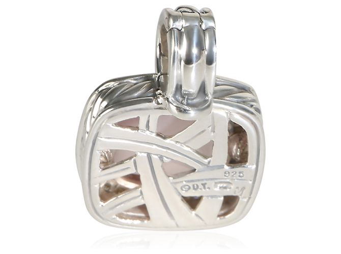 Pendente Albion David Yurman in argento sterling, quarzo rosa e diamante - vista 3