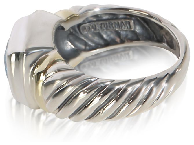 Anillo Noblesse David Yurman en oro amarillo, plata de ley y topacio - vista 4