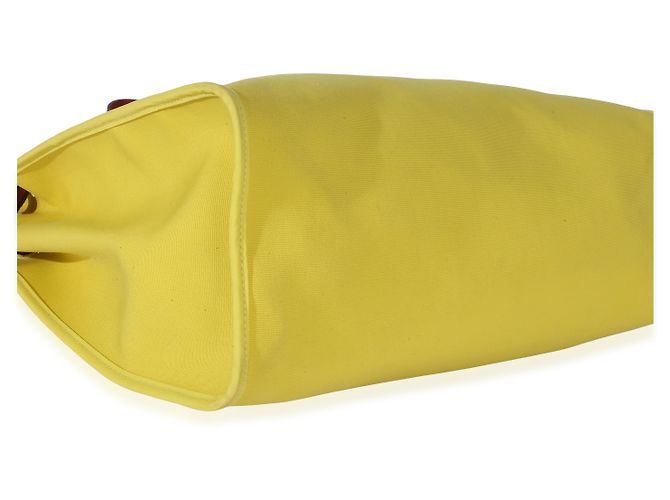 Hermès Lime Rouge H Toile Officier Hunter Herbag 39 MM PHW Giallo - vista 7