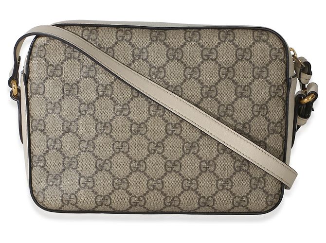 Borsa a tracolla Small 1955 Horsebit in tela GG Supreme bianca Gucci - vista 2
