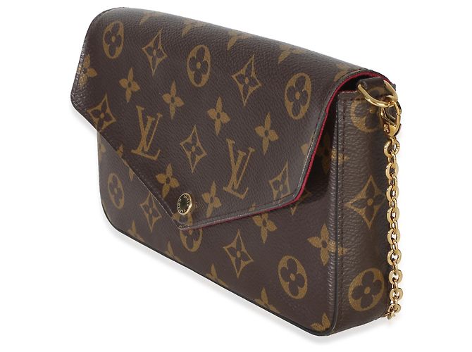 Louis Vuitton Fuchsia Monogram Canvas Felicie Pochette Marrone - vista 3