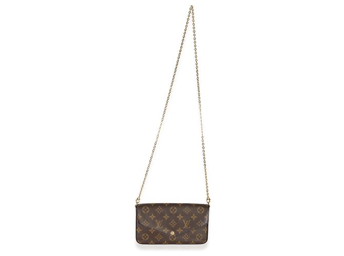 Louis Vuitton Fuchsia Monogram Canvas Felicie Pochette Marrone - vista 5