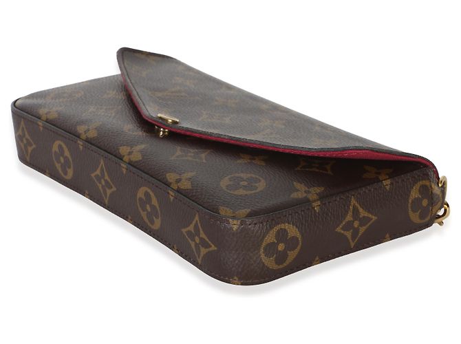Louis Vuitton Fuchsia Monogram Canvas Felicie Pochette Marrone - vista 6