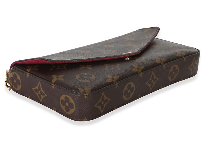 Louis Vuitton Fuchsia Monogram Canvas Felicie Pochette Marrone - vista 7