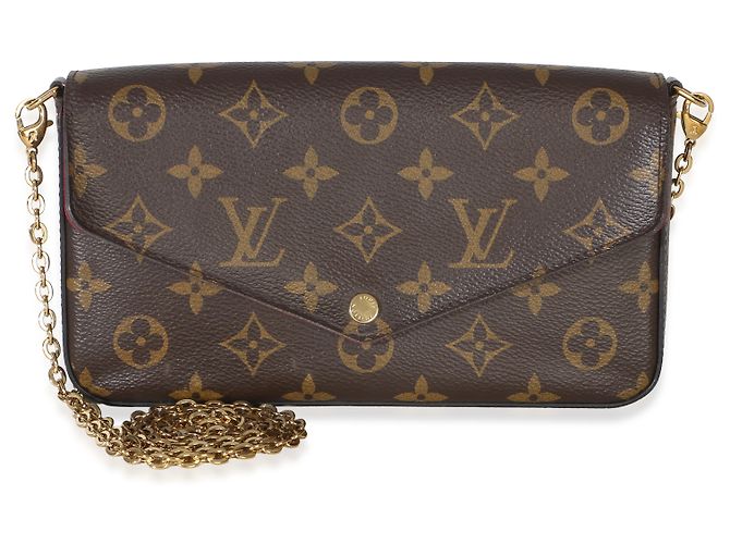Louis Vuitton Fuchsia Monogram Canvas Felicie Pochette Marrone - vista 8