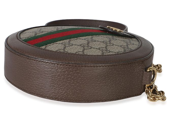 Borsa a tracolla rotonda mini Ophidia Gucci in tela GG Supreme beige - vista 6