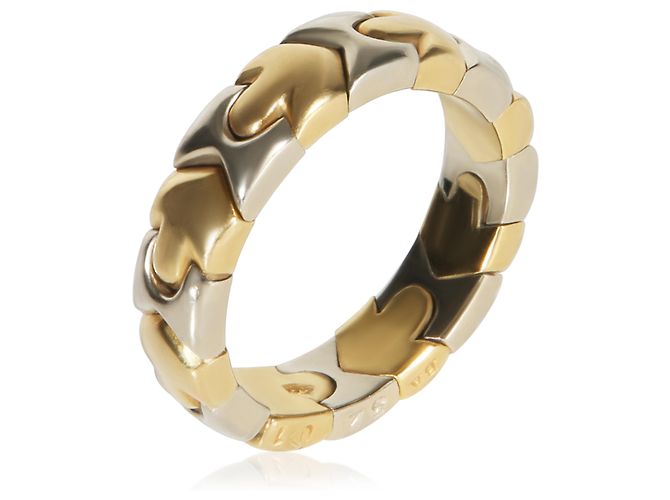 Bulgari Anello flessibile Alveare BVLGARI in oro bianco e oro giallo - vista 2