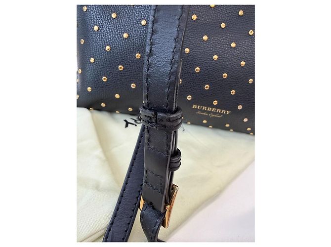 Borsa Tote Burberry in pelle nera borchiata Nero - vista 10