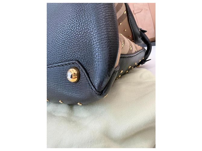 Borsa Tote Burberry in pelle nera borchiata Nero - vista 6