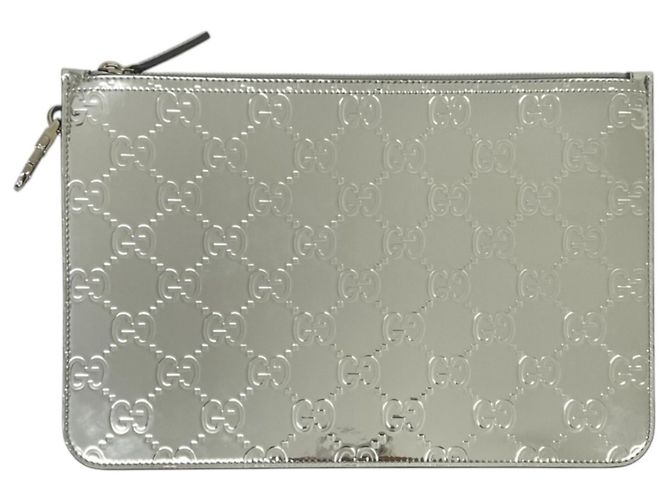 Clutch Gucci GG Shima Mirror Effect Argento - vista 2