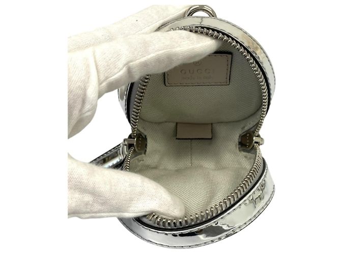 Clutch Gucci GG Shima Mirror Effect Argento - vista 9